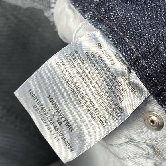 Wrangler Jeans Womens 29/7x34 Straight Leg Mid Rise Dark Wash 1009MWTMS - Picture 6 of 11